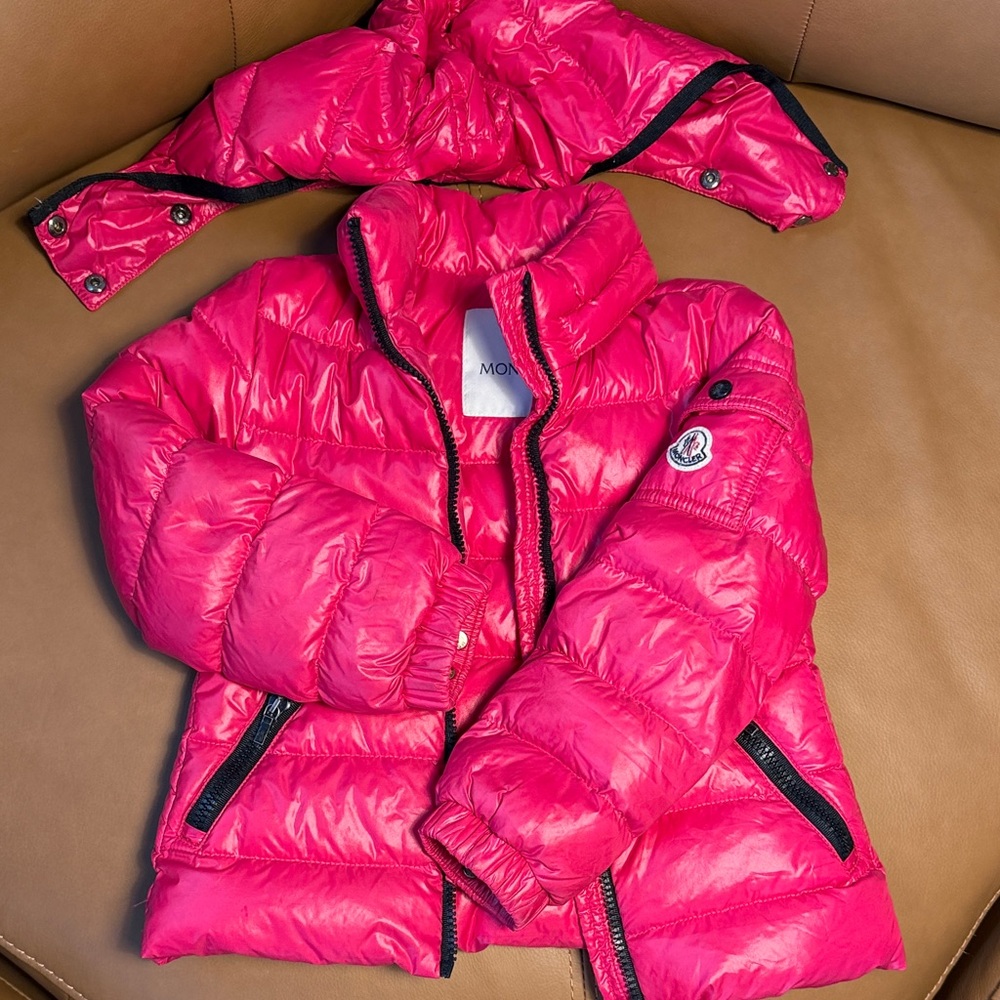 Moncler Kids Vibrant Pink Puffer Coat
